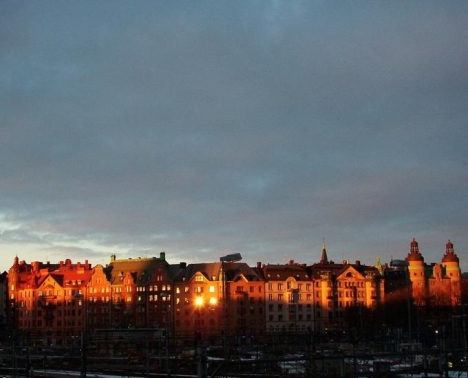 Stockholm i solnedgång